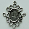 Zinc Alloy Cabochon Settings, 32x28mm Hole:2mm, Sold by Bag