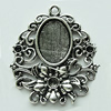 Zinc Alloy Cabochon Settings, 32x30mm Hole:2mm, Sold by Bag