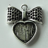 Zinc Alloy Cabochon Settings, 25x20mm Hole:2mm, Sold by Bag