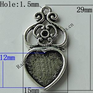 Zinc Alloy Cabochon Settings, 29x15mm Hole:1.5mm, Sold by Bag