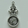 Zinc Alloy Cabochon Settings, 36x16mm Hole:2mm, Sold by Bag