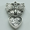 Zinc Alloy Cabochon Settings, Butterfly 32x22mm Hole:2mm, Sold by Bag