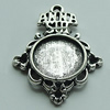 Zinc Alloy Cabochon Settings, 30x23mm Hole:2mm, Sold by Bag