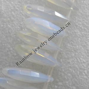Moonstone Beads，Faceted Teardrop, 25x9mm, Hole:About 1.5mm, Sold by PC