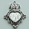 Zinc Alloy Cabochon Settings, 34x25mm Hole:2mm, Sold by Bag