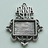 Zinc Alloy Cabochon Settings, 33x26mm Hole:2mm, Sold by Bag