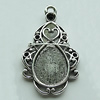 Zinc Alloy Cabochon Settings, 31x19mm Hole:2mm, Sold by Bag