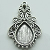 Zinc Alloy Cabochon Settings, 33x21mm Hole:2mm, Sold by Bag