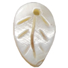 Carved Shell Pendant, Leaf, 16x10mm Hole:1mm, Sold by PC