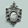 Zinc Alloy Cabochon Settings, 38x24mm Hole:2mm, Sold by Bag