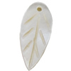 Carved Shell Pendant, Leaf, 21x10mm Hole:1mm, Sold by PC