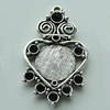 Zinc Alloy Cabochon Settings, 35x21mm Hole:2mm, Sold by Bag