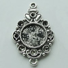 Zinc Alloy Cabochon Settings, 35x22mm Hole:2mm, Sold by Bag