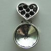 Zinc Alloy Cabochon Settings, Heart 21x12mm, Sold by Bag