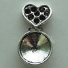 Zinc Alloy Cabochon Settings, Heart 21x12mm, Sold by Bag