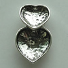 Zinc Alloy Cabochon Settings, Heart 22x14mm, Sold by Bag