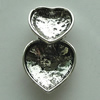 Zinc Alloy Cabochon Settings, Heart 22x14mm, Sold by Bag