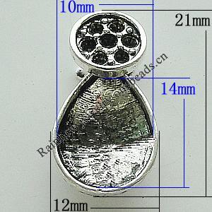 Zinc Alloy Cabochon Settings, Teardrop 21x12mm, Sold by Bag