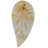 Carved Shell Pendant, Leaf, 30x15mm Hole:1mm, Sold by PC