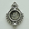 Zinc Alloy Cabochon Settings, 27x18mm Hole:2mm, Sold by Bag