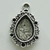 Zinc Alloy Cabochon Settings, Teardrop 26x17mm Hole:3mm, Sold by Bag