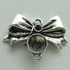 Zinc Alloy Cabochon Settings, Bowknot 28x22mm Hole:2mm, Sold by Bag