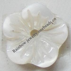 Carved Shell Beads, Flower, 10mm Hole:1mm, Sold by PC