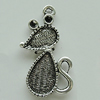 Zinc Alloy Cabochon Settings, Animal 31x18mm Hole:2mm, Sold by Bag