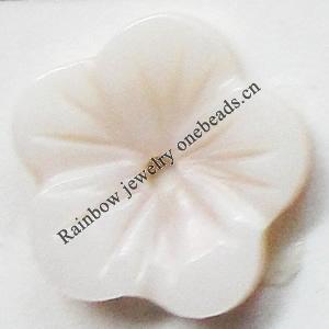 Carved Shell Beads, Flower, 12mm Hole:1mm, Sold by PC
