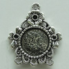 Zinc Alloy Cabochon Settings, 28x23mm Hole:2mm, Sold by Bag
