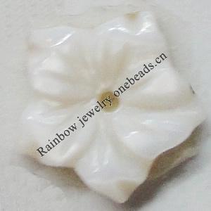 Carved Shell Beads, Flower, 10mm Hole:1mm, Sold by PC