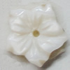 Carved Shell Beads, Flower, 10mm Hole:1mm, Sold by PC