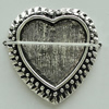 Zinc Alloy Cabochon Settings, Heart 20x21mm, Sold by Bag