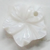 Carved Shell Pendant, Flower, 9mm Hole:1mm, Sold by PC