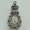 Zinc Alloy Cabochon Settings, 32x17mm Hole:2mm, Sold by Bag