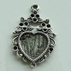 Zinc Alloy Cabochon Settings, 31x20mm Hole:2mm, Sold by Bag