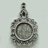 Zinc Alloy Cabochon Settings, 33x21mm Hole:2mm, Sold by Bag