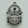 Zinc Alloy Cabochon Settings, 30x20mm Hole:2mm, Sold by Bag