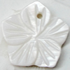 Carved Shell Pendant, Flower, 13mm Hole:1mm, Sold by PC