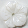 Carved Shell Beads, Flower, 13mm Hole:1mm, Sold by PC