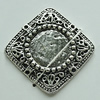 Zinc Alloy Cabochon Settings, Diamond 28mm, Sold by Bag