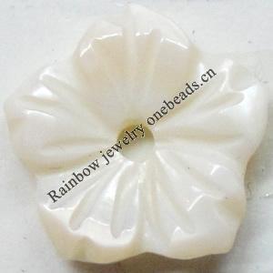 Carved Shell Beads, Flower, 14mm Hole:1mm, Sold by PC