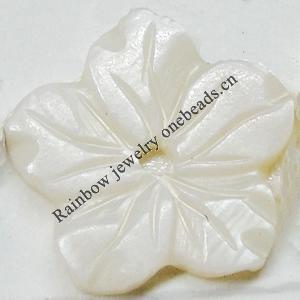 Carved Shell Beads, Flower, 15mm Hole:1mm, Sold by PC