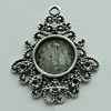 Zinc Alloy Cabochon Settings, 33x28mm Hole:2mm, Sold by Bag