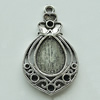 Zinc Alloy Cabochon Settings, 34x20mm Hole:2mm, Sold by Bag