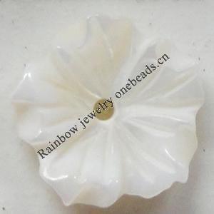 Carved Shell Beads, Flower, 14mm Hole:1mm, Sold by PC