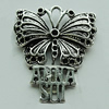 Pendant Zinc Alloy Jewelry Findings Lead-free, Butterfly 30x26mm, Sold by Bag