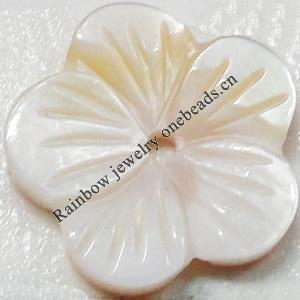 Carved Shell Beads, Flower, 17mm Hole:1mm, Sold by PC