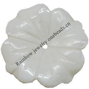 Carved Shell Beads, Flower, 18mm Hole:1mm, Sold by PC
