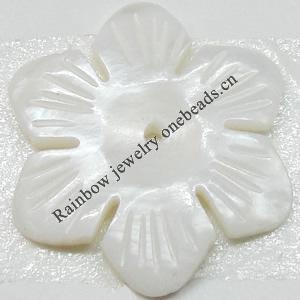 Carved Shell Beads, Flower, 20mm Hole:1mm, Sold by PC